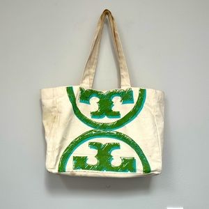 Tory Burch Canvas Tote (approx 15x18”)